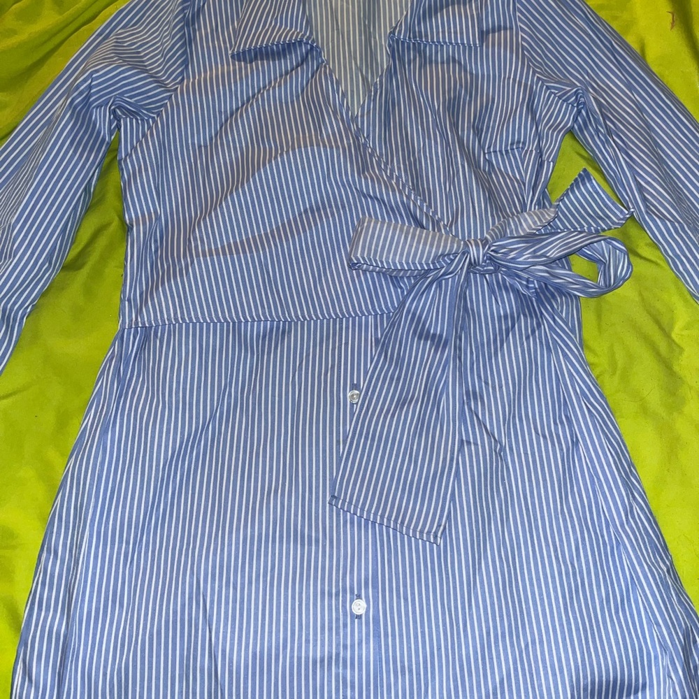 Striped T-Shirt Wrap Dress